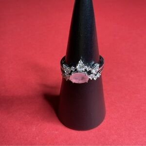 Bomb Party RBP8627 “Brighten My Day” LC Rose Quartz on Rhodium Size 10 Ring NWT